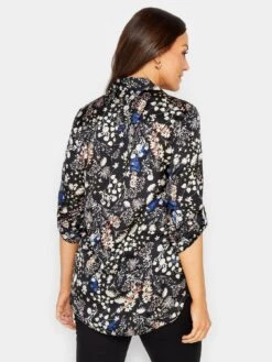 M&Co Satin Foil Floral Shirt -RIVE IS Clothing Shop VROJP SQ2 0000000004 BLACK MDb