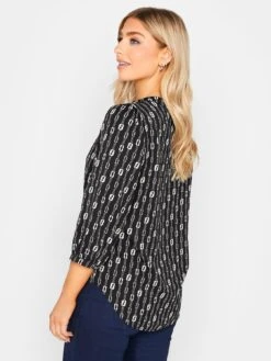 M&Co Chain 3/4 Sleeve Blouse -RIVE IS Clothing Shop VROMO SQ2 0000000004 BLACK MDb