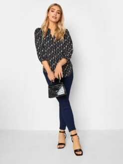 M&Co Chain 3/4 Sleeve Blouse -RIVE IS Clothing Shop VROMO SQ3 0000000004 BLACK MDo