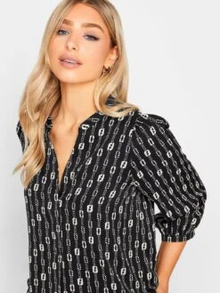 M&Co Chain 3/4 Sleeve Blouse -RIVE IS Clothing Shop VROMO SQ4 0000000004 BLACK MDd