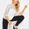 M&Co Lace Yoke Detail Top