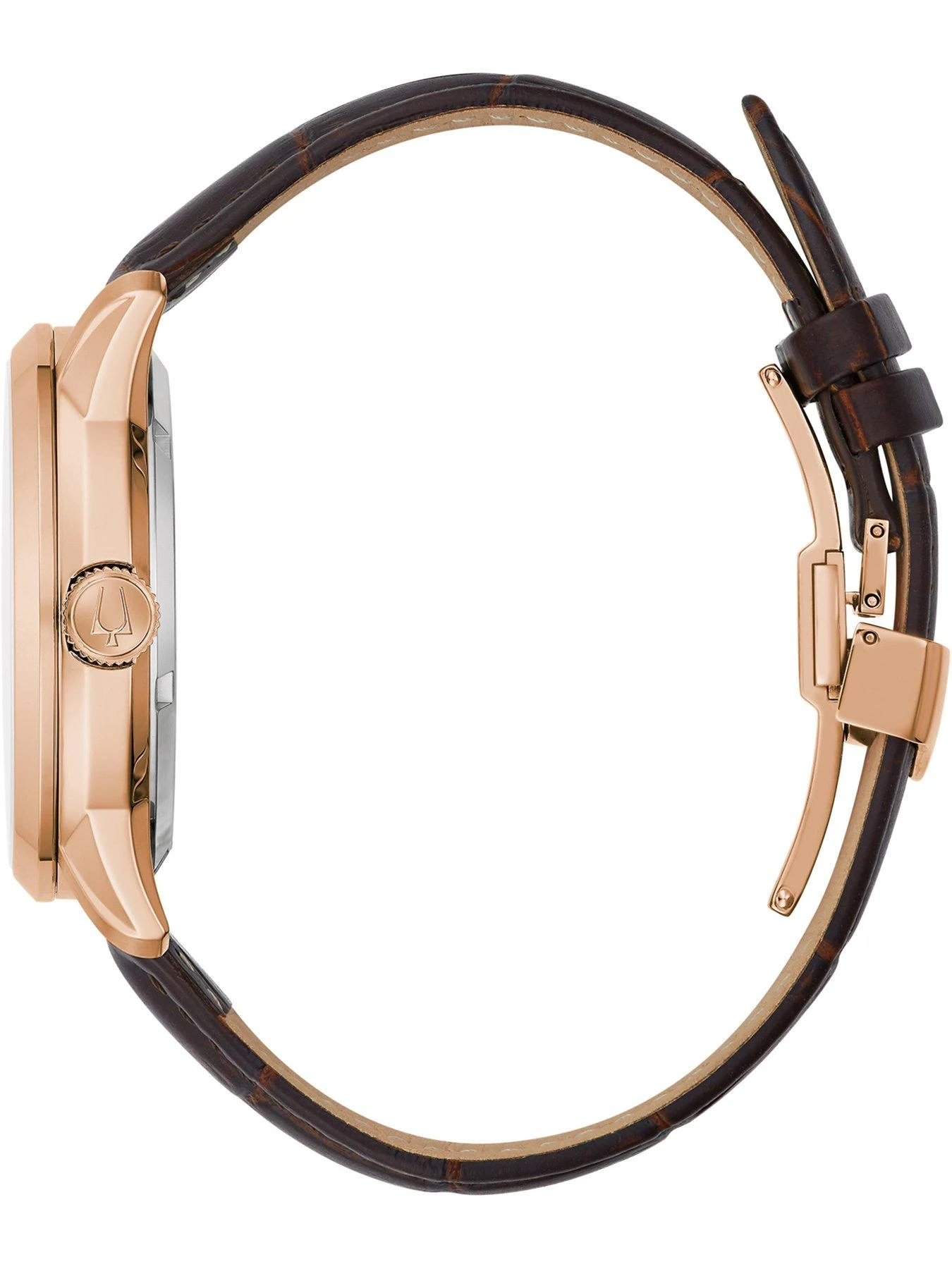 Bulova Sutton Rose Gold-Tone Stainless Steel Dial With Leather Strap Mens Watch 5 Bulova Sutton Rose Gold-Tone Stainless Steel Dial With Leather Strap Mens Watch - Image 3