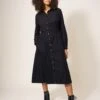 White Stuff Jade Cord Shirt Dress - Black