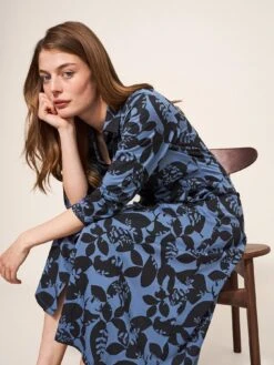 White Stuff Rua Jersey Shirt Dress - Blue -RIVE IS Clothing Shop VRRMN SQ3 0000000020 BLUE MDo
