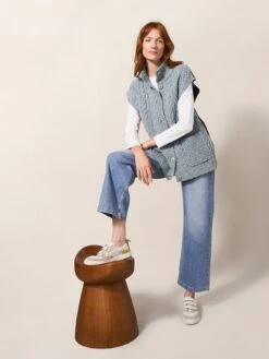 White Stuff Chestnut Cable Pocket Poncho - Grey -RIVE IS Clothing Shop VRRNK SQ3 0000000005 GREY SLd