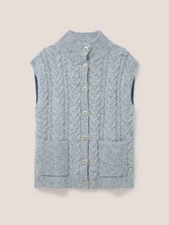 White Stuff Chestnut Cable Pocket Poncho - Grey -RIVE IS Clothing Shop VRRNK SQ4 0000000005 GREY SLd1