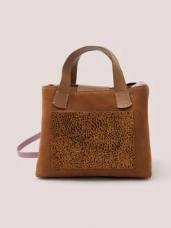 White Stuff Mini Helena Leather Tote - Brown