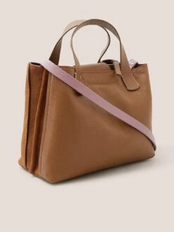 White Stuff Mini Helena Leather Tote - Brown -RIVE IS Clothing Shop VRRR9 SQ3 0000000143 BROWN SLa