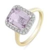 Love GEM Reeva 9ct Gold Lab Grown Emerald Cut 025ct Diamond Pink Amethyst Ring -RIVE IS Clothing Shop VRWEO SQ1 0000000035 SILVER SLa