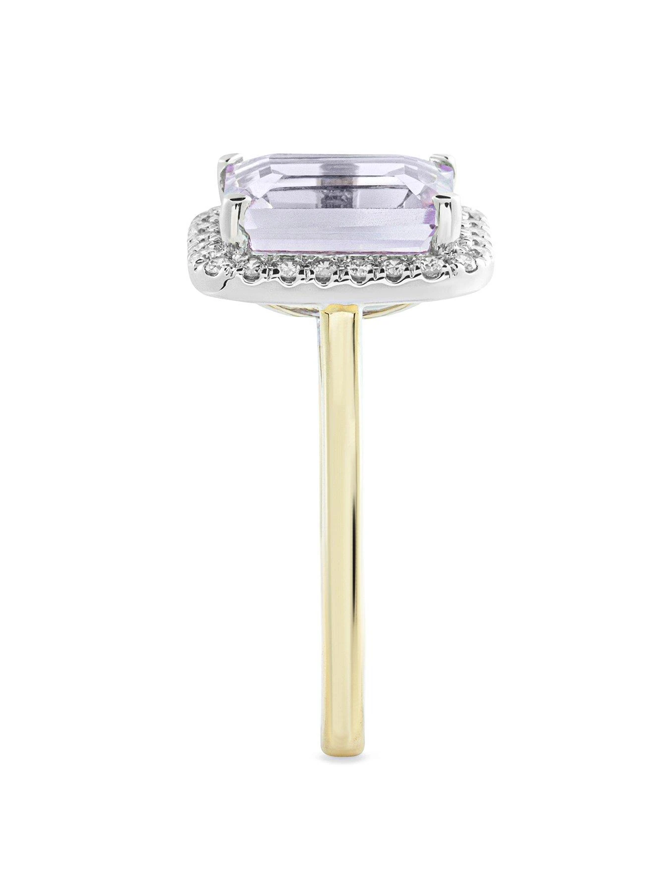 Love GEM Reeva 9ct Gold Lab Grown Emerald Cut 025ct Diamond Pink Amethyst Ring 5 Love GEM Reeva 9ct Gold Lab Grown Emerald Cut 025ct Diamond Pink Amethyst Ring - Image 3