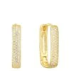 Seol + Gold Pave CZ Rectangle Hoops (larger Size)