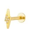 Seol + Gold Lightning Bolt CZ Labret Stud Earring (single Earring)