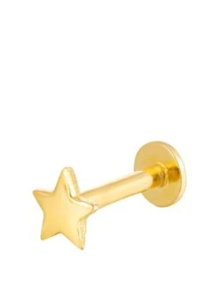 Seol + Gold Star Flat Back Earring (single Earring)