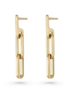 Beaverbrooks Silver Yellow Gold Plated Paperchain Earrings -RIVE IS Clothing Shop VRXRF SQ3 0000000088 NO COLOR SLd