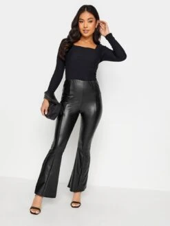 PixieGirl Petite Black Pu Kick Flare Trousers -RIVE IS Clothing Shop VSG1V SQ3 0000000004 BLACK MDo