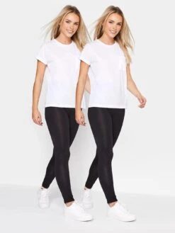 PixieGirl Petite 2 Pack Basic Black Leggings 27"