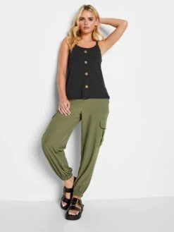 PixieGirl Petite Black Button Down Cami Vest Top -RIVE IS Clothing Shop VSG8B SQ3 0000000004 BLACK MDo