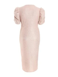 Quiz Curve Curve Champagne Foil Wrap Midi Dress -RIVE IS Clothing Shop VSJ0Q SQ5 0000000003 NATURAL MDd1