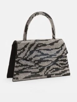Quiz Silver Zebra Print Mini Tote Bag -RIVE IS Clothing Shop VSNGY SQ3 0000000035 SILVER SLa