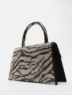 Quiz Silver Zebra Print Mini Tote Bag -RIVE IS Clothing Shop VSNGY SQ4 0000000035 SILVER SLd